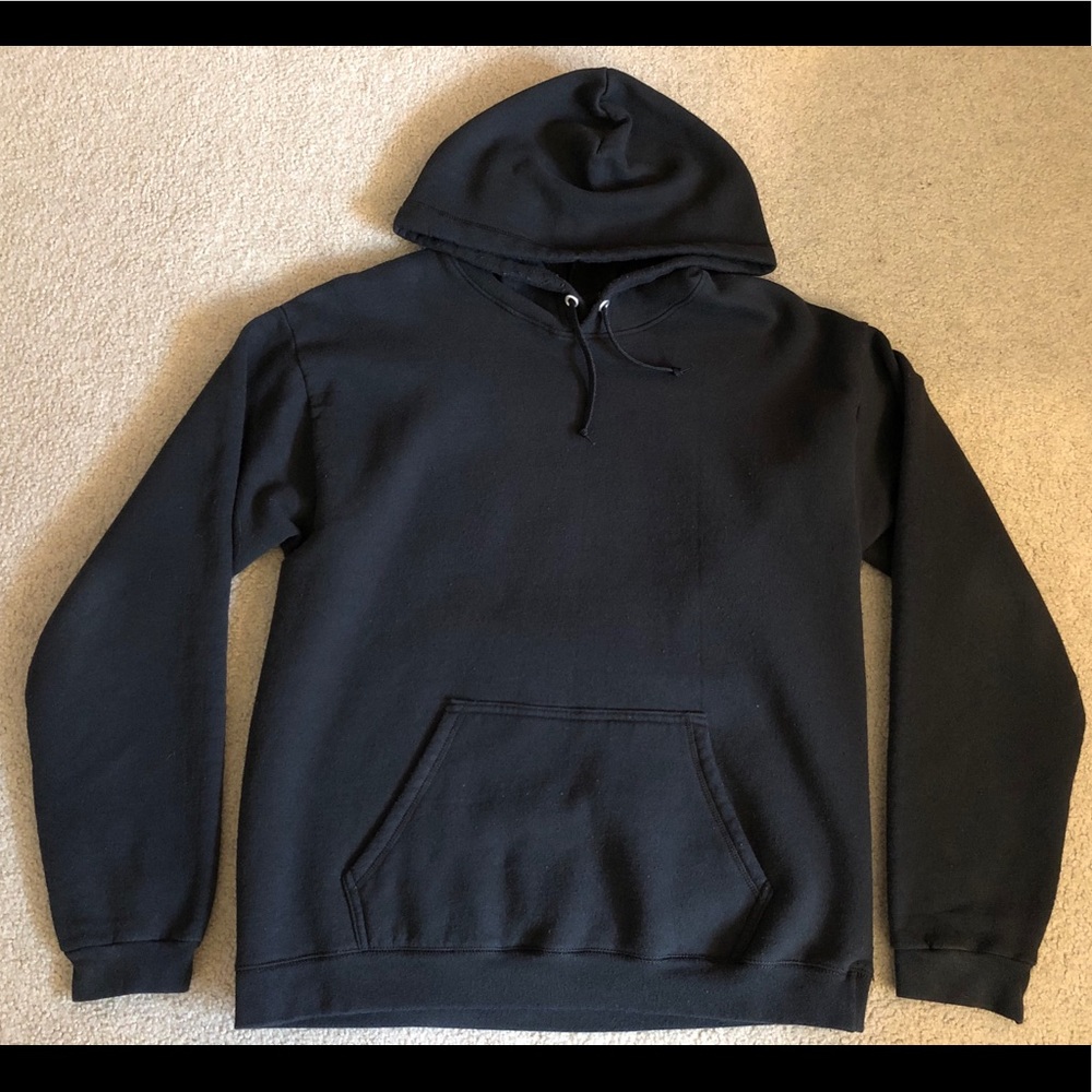 Hanes Vintage Hipster Black Hoodie Med Skater